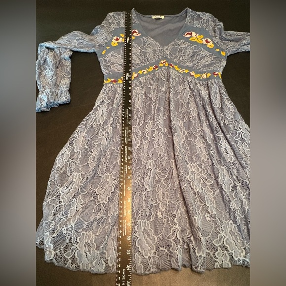 Miami Blue Long Sheer Sleeve V-Neck Sundress size M - Picture 13 of 14